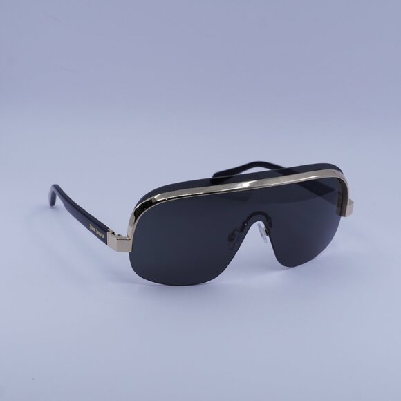 Palm Angels PERI10I KING 1007 Sunglasses Black/Gold Shield Frame, Grey Lenses - Picture 5 of 11